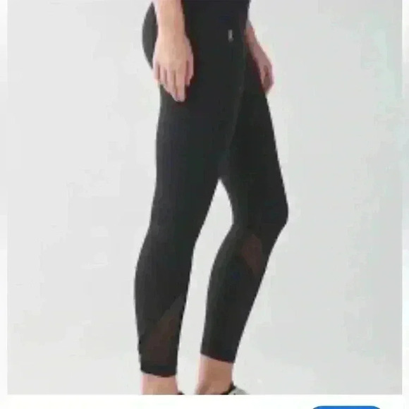 Lululemon Run Inspire Crop Leggings All Full-On Luxtreme Black mesh 4 - Picture 1 of 5